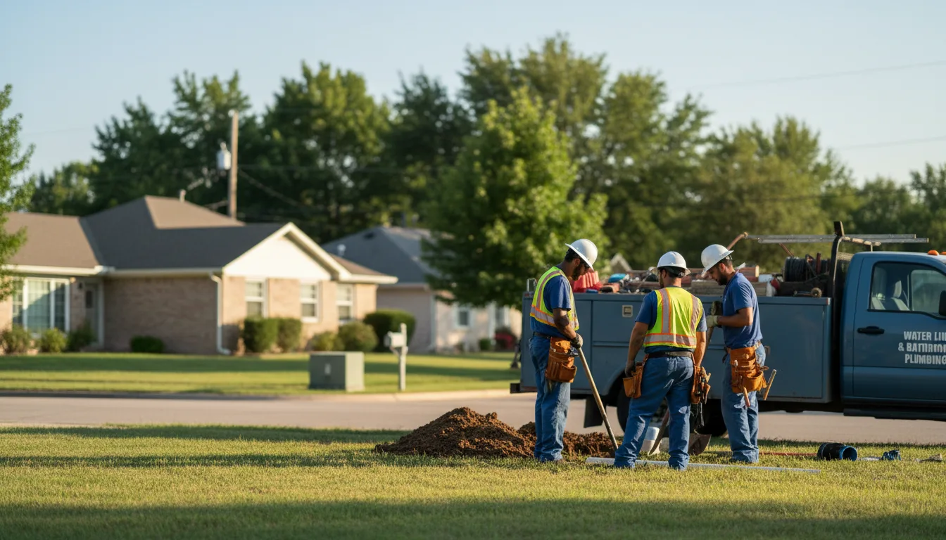 Residential water line and bathroom plumbing service in Parks, AR